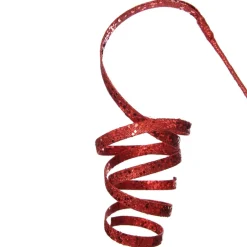Red Glitter Curly Ribbon Christmas Pick Small Christmas Tree Picks|
