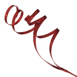 Red Glitter Curly Ribbon Christmas Pick Small Christmas Tree Picks|