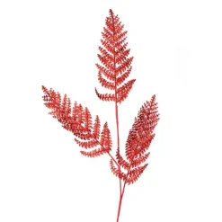 Red Glitter Fern Spray Christmas Sprays|