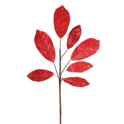 Red Glitter Leaf Spray Christmas Sprays|