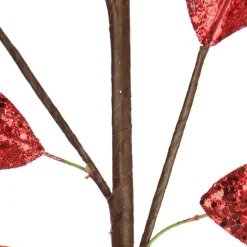 Red Glitter Leaf Spray Christmas Sprays|