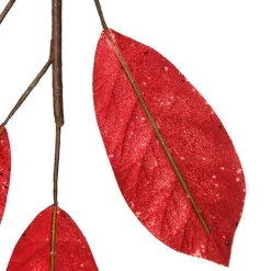 Red Glitter Leaf Spray Christmas Sprays|
