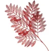 Red Glitter Mesh Leaf Spray Christmas Sprays|