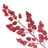 Red Glitter Sequin Leaf Spray Christmas Sprays|