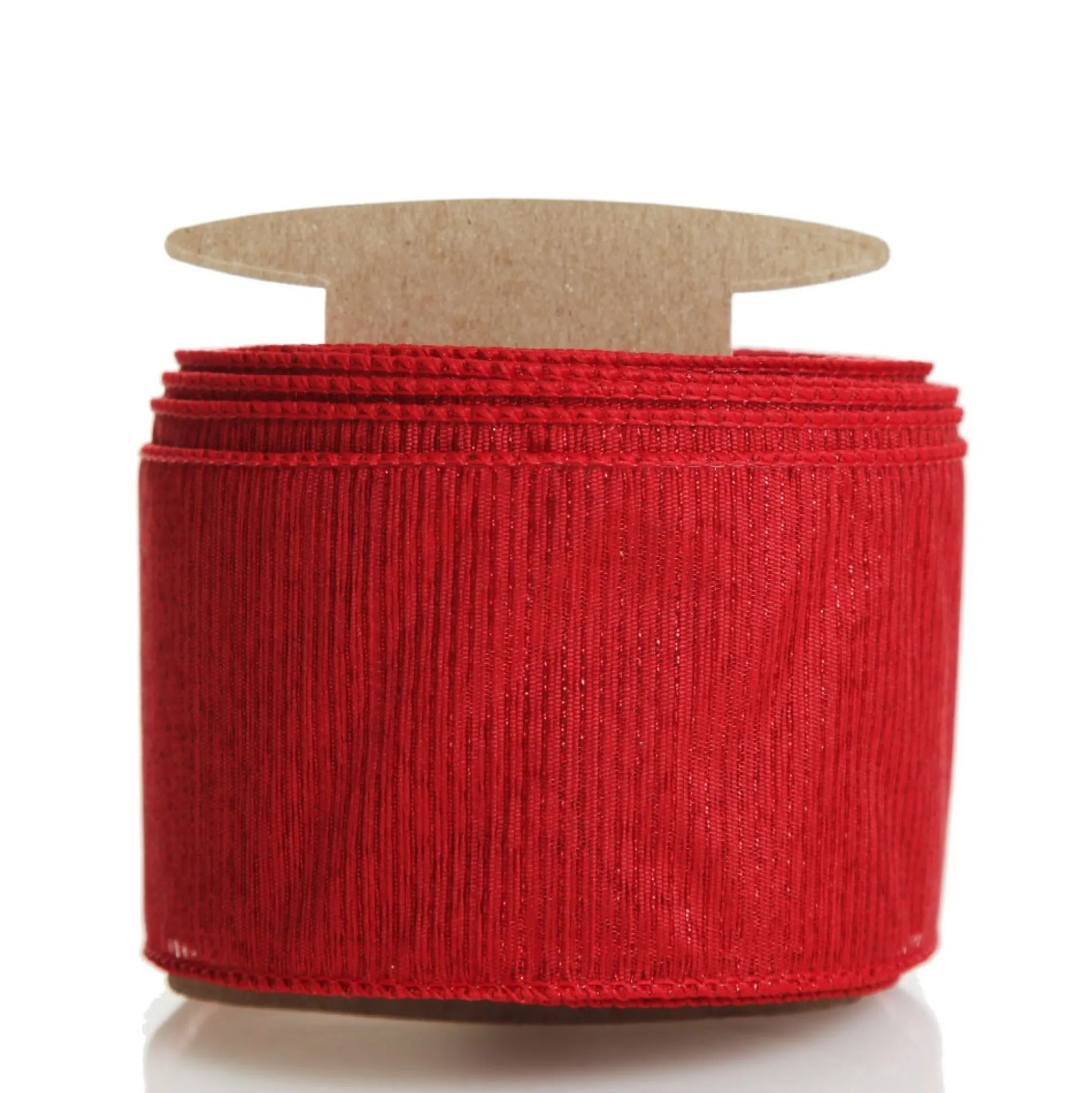 Red Glitter Sheer Stripe Wired Ribbon - 6.25cm Ribbons|