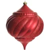 Red Glitter Swirl Christmas Onion Bauble Finials And Drops|