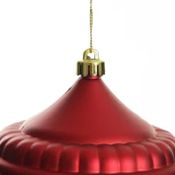 Red Glitter Swirl Christmas Onion Bauble Finials And Drops|