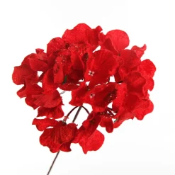 Red Hydrangea Flower Stem Christmas Flowers|