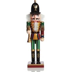 Red Jacket Nutcracker with Horn Christmas Ornament - Large Christmas Nutcrackers|