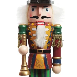 Red Jacket Nutcracker with Horn Christmas Ornament - Large Christmas Nutcrackers|