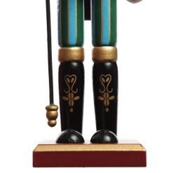 Red Jacket Nutcracker with Staff Christmas Ornament - Large Christmas Nutcrackers|