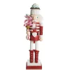 Red Jacket Peppermint Candy Wooden Nutcracker - Extra Large Christmas Nutcrackers|