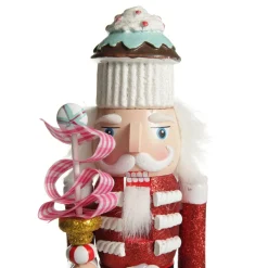 Red Jacket Peppermint Candy Wooden Nutcracker - Extra Large Christmas Nutcrackers|