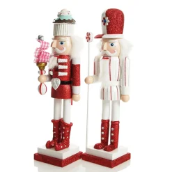 Red Jacket Peppermint Candy Wooden Nutcracker - Extra Large Christmas Nutcrackers|