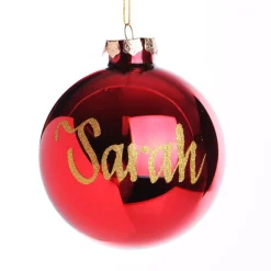 Red Love Hearts Christmas Bauble Personalised Baubles|