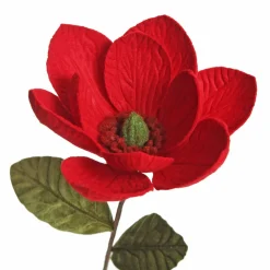 Red Magnolia Flower Stem Christmas Flowers|