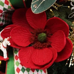 Red Magnolia Flower Stem Christmas Flowers|