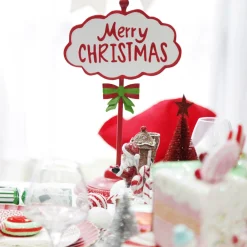 Red Merry Christmas Standing Sign Ornament Christmas Ornaments|