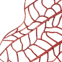 Red Mesh Palm Leaf Christmas Sprays|