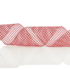 Red Mesh Wired Christmas Ribbon Garland Tree Garlands|