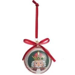 Red Nutcracker Christmas Disc Decorative Christmas Baubles|