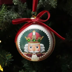 Red Nutcracker Christmas Disc Decorative Christmas Baubles|