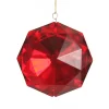Red Octagonal Cut Gem Christmas Hanging Decoration Christmas Tree Decorations|