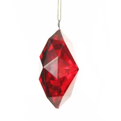 Red Octagonal Cut Gem Christmas Hanging Decoration Christmas Tree Decorations|