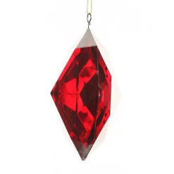 Red Octagonal Cut Gem Christmas Hanging Decoration Christmas Tree Decorations|