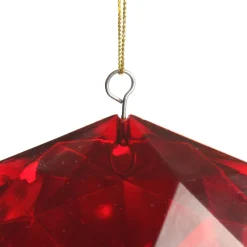 Red Octagonal Cut Gem Christmas Hanging Decoration Christmas Tree Decorations|