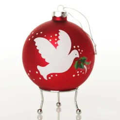 Red Peace Doves Christmas Bauble Personalised Baubles|