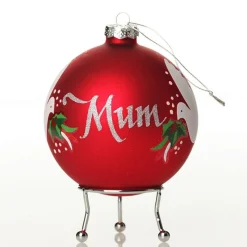 Red Peace Doves Christmas Bauble Personalised Baubles|