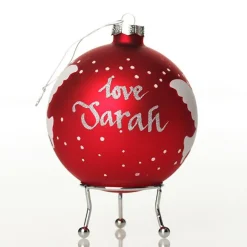 Red Peace Doves Christmas Bauble Personalised Baubles|