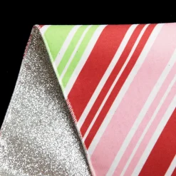 Red Pink Mint Peppermint Candy Stripe Christmas Wired Ribbon Garland Tree Garlands|