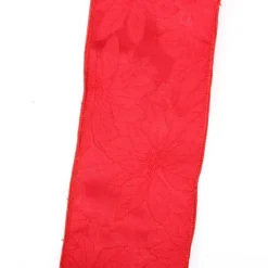 Red Poinsettia Jacquard Ribbon Garland Tree Garlands|
