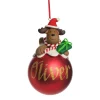 Red Reindeer Christmas Character Bauble Personalised Baubles|