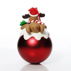 Red Reindeer Christmas Character Bauble Personalised Baubles|