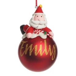 Red Santa Christmas Character Bauble Personalised Baubles|