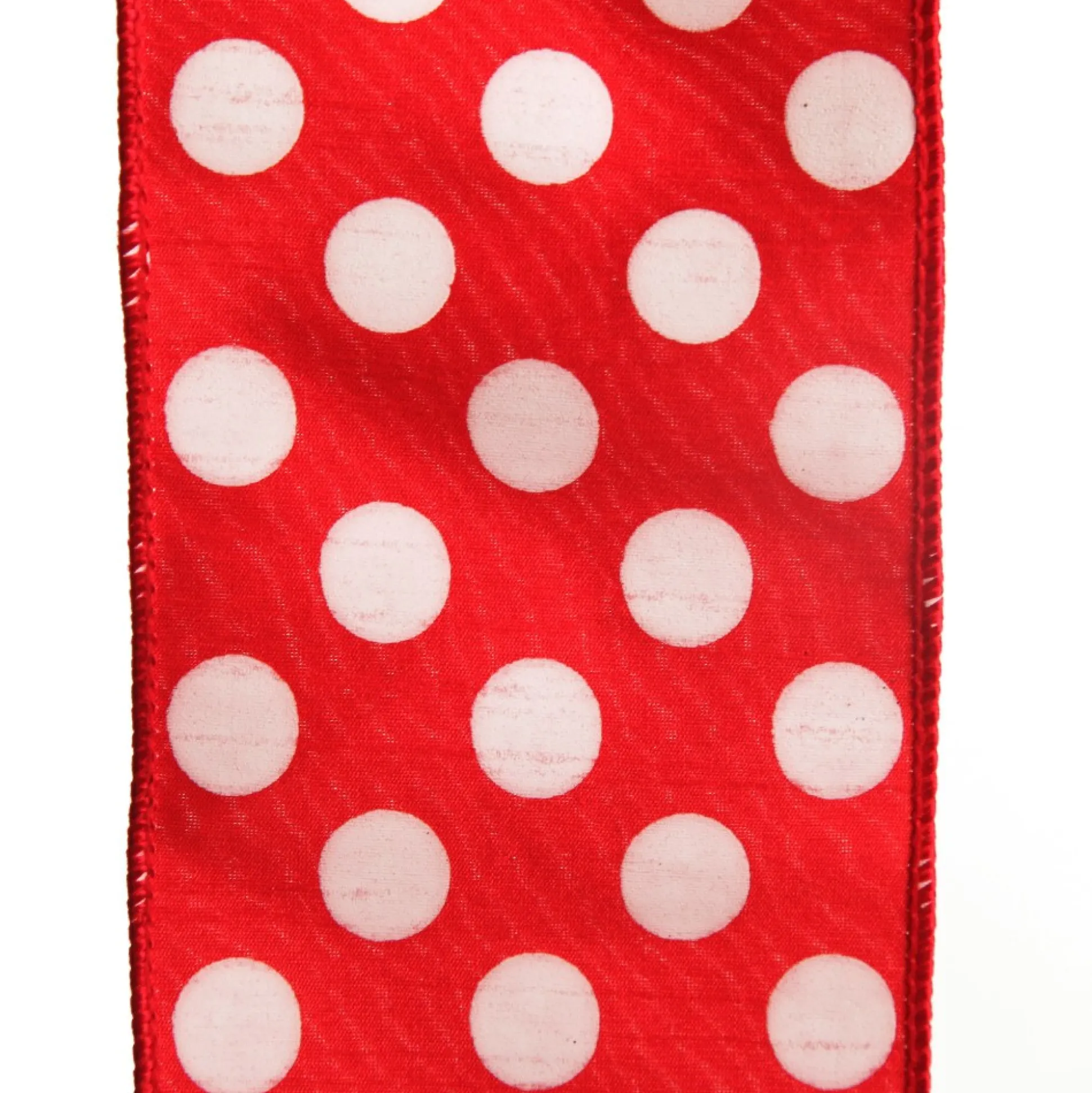 Red Satin Christmas Ribbon Garland with White Dots Tree Garlands|