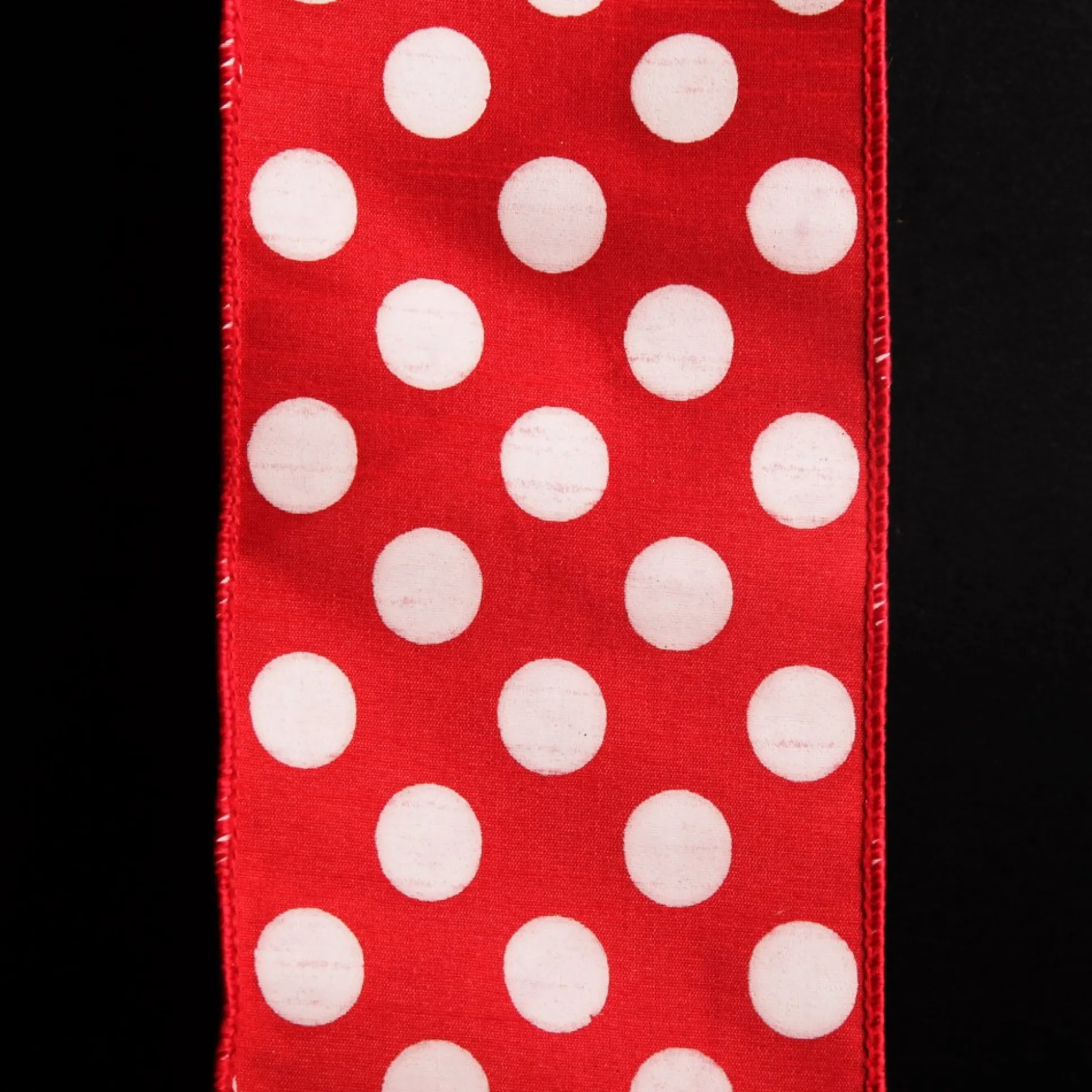 Red Satin Christmas Ribbon Garland with White Dots Tree Garlands|