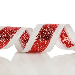 Red Sequin Wired Christmas Ribbon Ribbons|