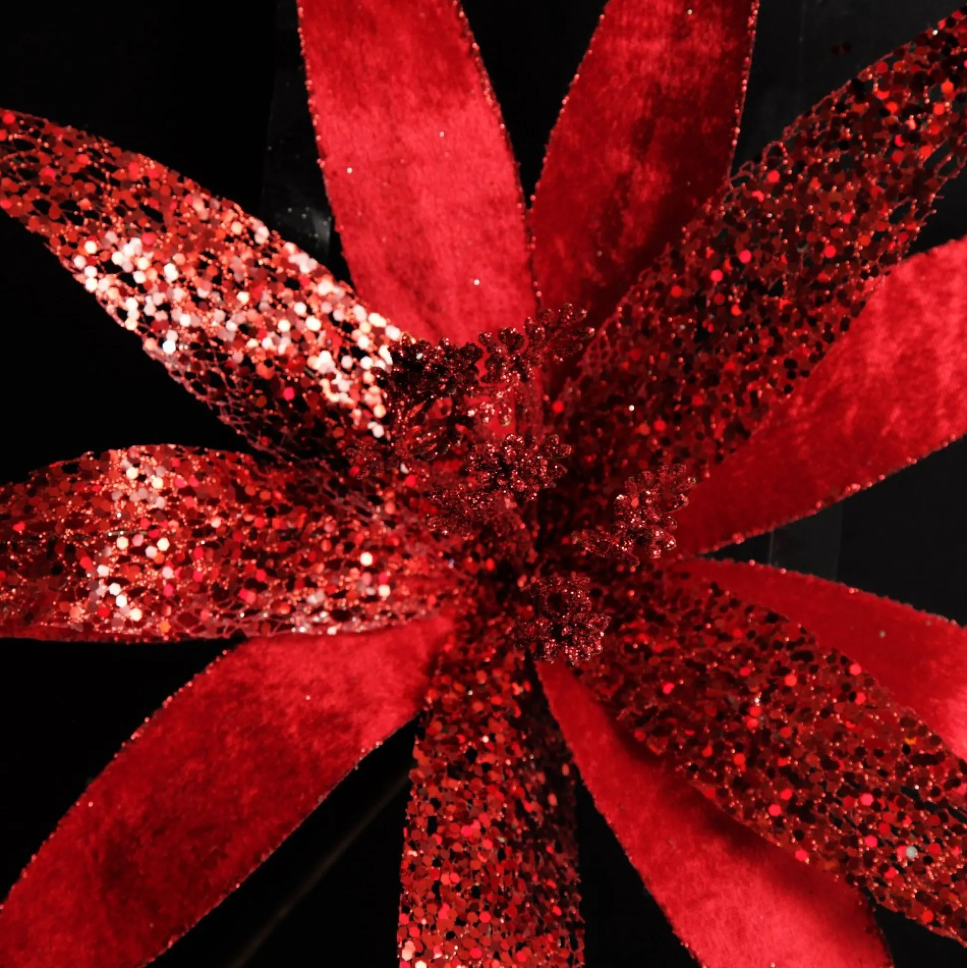 Red Slim Petal Christmas Flower Stem Christmas Flowers|