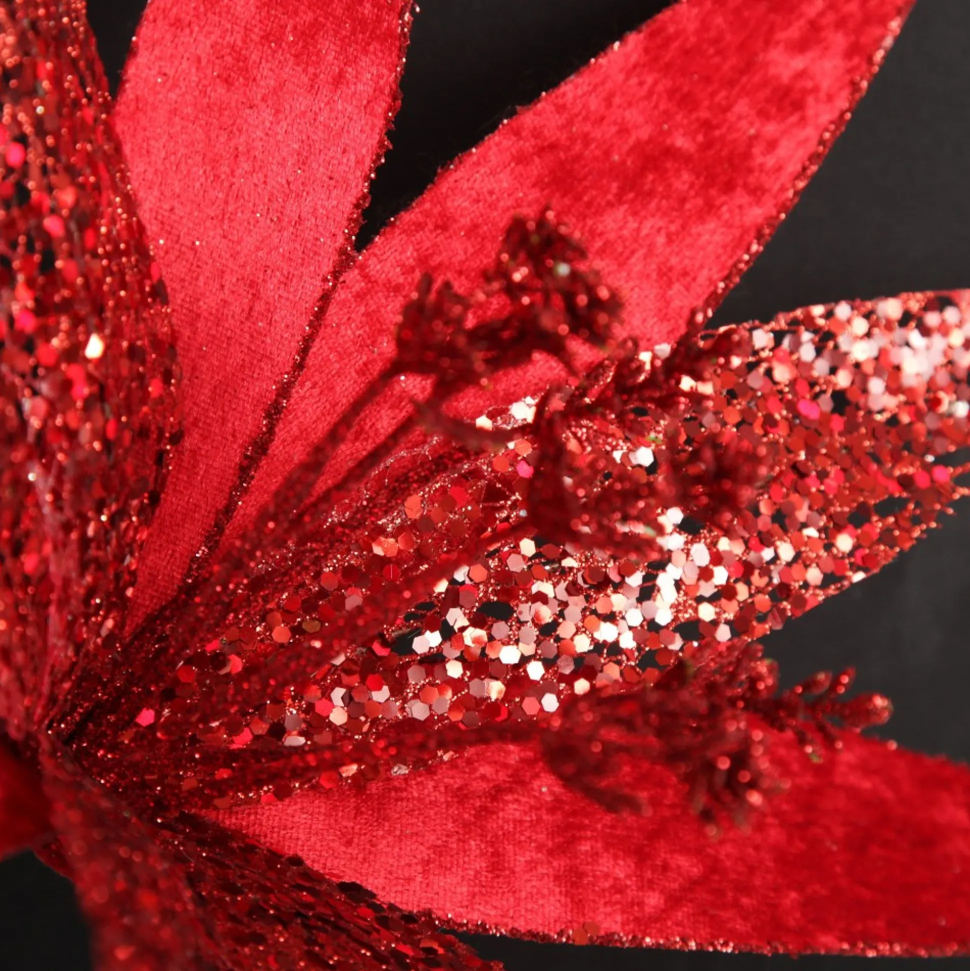 Red Slim Petal Christmas Flower Stem Christmas Flowers|