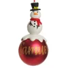 Red Snowman Christmas Character Bauble Personalised Baubles|
