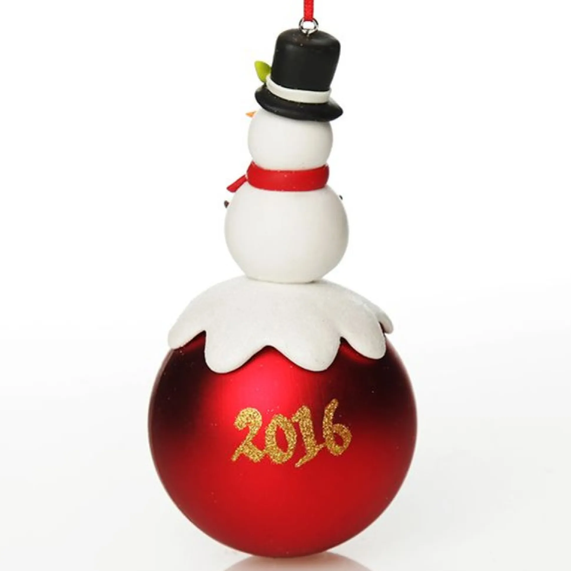 Red Snowman Christmas Character Bauble Personalised Baubles|
