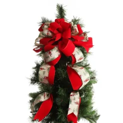 Red Truck Deluxe Tree Topper Bow with Streamers Tree Toppers|