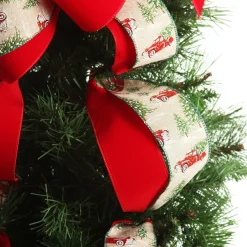 Red Truck Deluxe Tree Topper Bow with Streamers Tree Toppers|