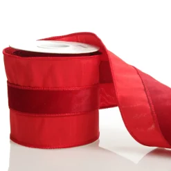 Red Velvet and Dupion Christmas Ribbon Garland Tree Garlands|