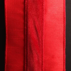 Red Velvet and Dupion Christmas Ribbon Garland Tree Garlands|