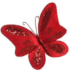 Red Velvet and Sequin Butterfly Clip Butterflies And Birds|